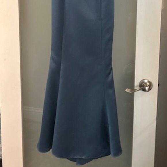 Blue Satin Floor Length Gown - Picture 2 of 3
